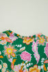 Floral Print Tied V Neck Long Sleeve Babydoll Blouse