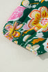 Floral Print Tied V Neck Long Sleeve Babydoll Blouse