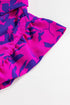 Floral Print Tiered Flutter Sleeve Collared Blouse