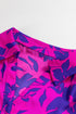 Floral Print Tiered Flutter Sleeve Collared Blouse