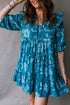 Floral Print Tiered Ruffled Half Sleeve Mini Dress