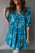 Floral Print Tiered Ruffled Half Sleeve Mini Dress