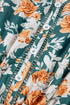 Floral Print Trimmed V Neck Tie Waist Sleeveless Holiday Long Dress