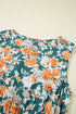Floral Print Trimmed V Neck Tie Waist Sleeveless Holiday Long Dress