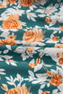 Floral Print Trimmed V Neck Tie Waist Sleeveless Holiday Long Dress