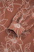 Floral Print Twisted Ribbed Drawstring Kangaroo Pocket Hoodie