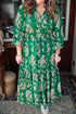 Floral Print V Neck A Line Southern Maxi Dress