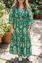 Floral Print V Neck A Line Southern Maxi Dress