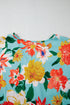 Floral Print V Neck Batwing Sleeve Blouse