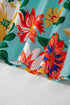 Floral Print V Neck Batwing Sleeve Blouse