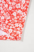 Floral Print V Neck Flared Bracelet Sleeve Blouse