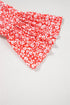 Floral Print V Neck Flared Bracelet Sleeve Blouse