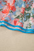 Floral Print V Neck Flutter Sleeve A Line Long Dress
