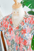Floral Print V Neck Flutter Sleeve A Line Long Dress