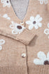 Floral Print V Neck Knitted Button up Cardigan
