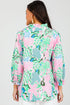 Floral Print V Neck Tie Detail Long Sleeve Blouse