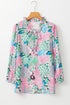 Floral Print V Neck Tie Detail Long Sleeve Blouse