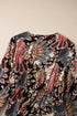 Floral Print V Neck Wrap High Waist Maxi Dress