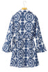 Floral Print V Neck Wrapped Knot Long Sleeve Mini Dress