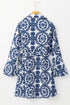 Floral Print V Neck Wrapped Knot Long Sleeve Mini Dress