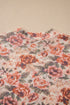 Floral Print Western Mock Neck Slim Long Sleeve Top