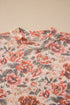 Floral Print Western Mock Neck Slim Long Sleeve Top