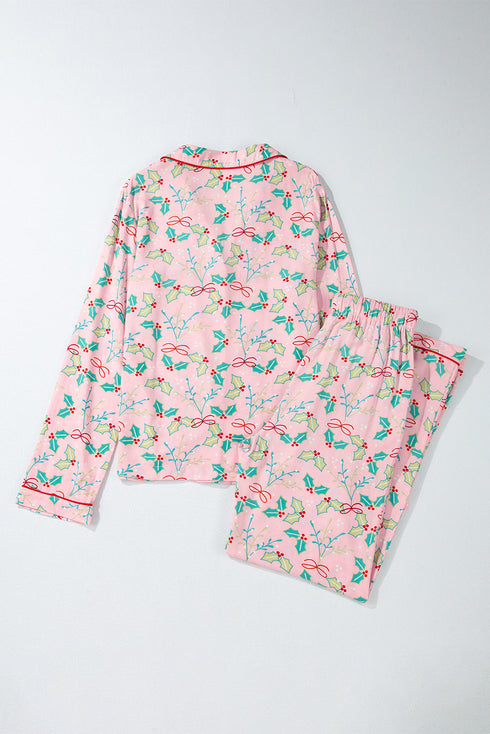 Floral Print Wide Leg Southern Belle Christmas Sleepwear