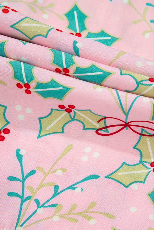 Floral Print Wide Leg Southern Belle Christmas Sleepwear