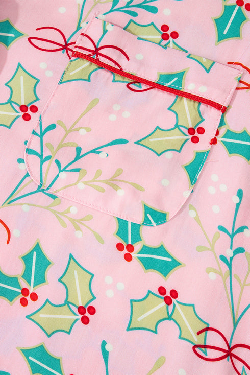 Floral Print Wide Leg Southern Belle Christmas Sleepwear