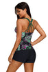 Floral Printed Blouson Tankini Top
