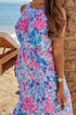 Floral Printed Sleeveless O Neck Knot Waist Maxi Dress