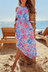 Floral Printed Sleeveless O Neck Knot Waist Maxi Dress