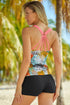 Floral Printed Strappy Racerback Tankini Swim Top