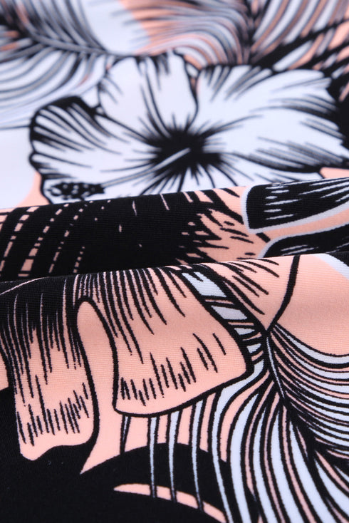 Floral Printed Strappy Racerback Tankini Swim Top