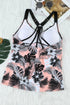 Floral Printed Strappy Racerback Tankini Swim Top