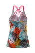 Floral Printed Strappy Racerback Tankini Swim Top