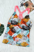 Floral Printed Strappy Racerback Tankini Swim Top