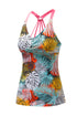 Floral Printed Strappy Racerback Tankini Swim Top