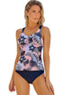 Floral Printed Strappy Racerback Tankini Swim Top