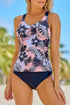 Floral Printed Strappy Racerback Tankini Swim Top