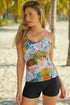 Floral Printed Strappy Racerback Tankini Swim Top