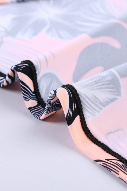 Floral Printed Strappy Racerback Tankini Swim Top