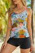 Floral Printed Strappy Racerback Tankini Swim Top
