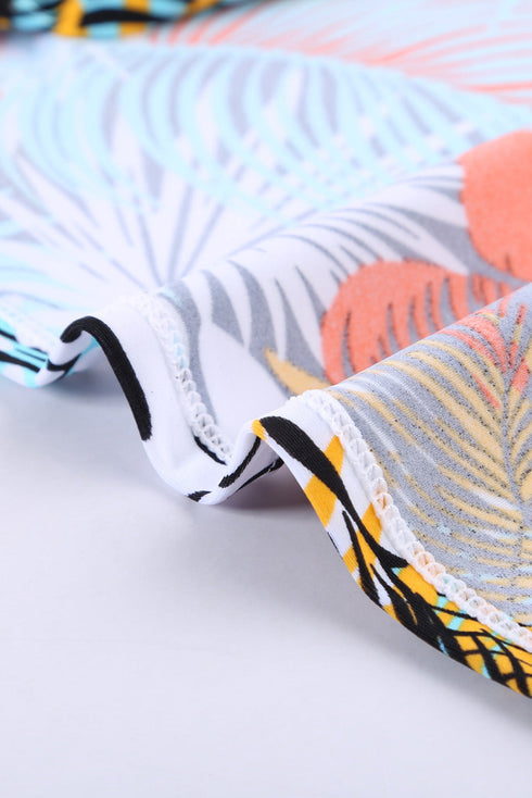 Floral Printed Strappy Racerback Tankini Swim Top