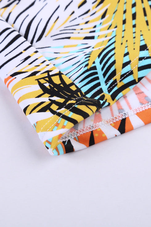 Floral Printed Strappy Racerback Tankini Swim Top