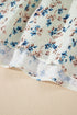 Floral Puff Short Sleeve Empire Waist Mini Dress