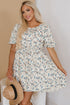 Floral Puff Short Sleeve Empire Waist Mini Dress