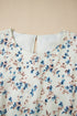 Floral Puff Short Sleeve Empire Waist Mini Dress