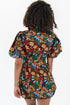 Floral Puff Short Sleeve Shirt Mini Dress