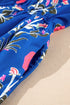 Floral Puff Short Sleeve V Neck High Waist Maxi Dress